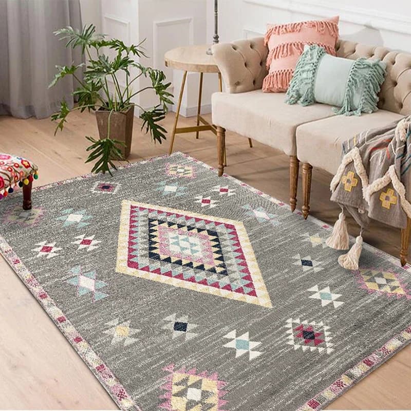 Tapis décoratif à motif bohème, style tribal, luxe marocain, art persan, tapis multi-styles, tapis g