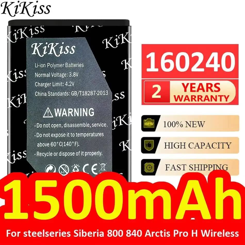 Batterie pour casque de jeu 160240 1500mAh pour Steelseries Siberia 800 840 Arctis Pro H sans fil