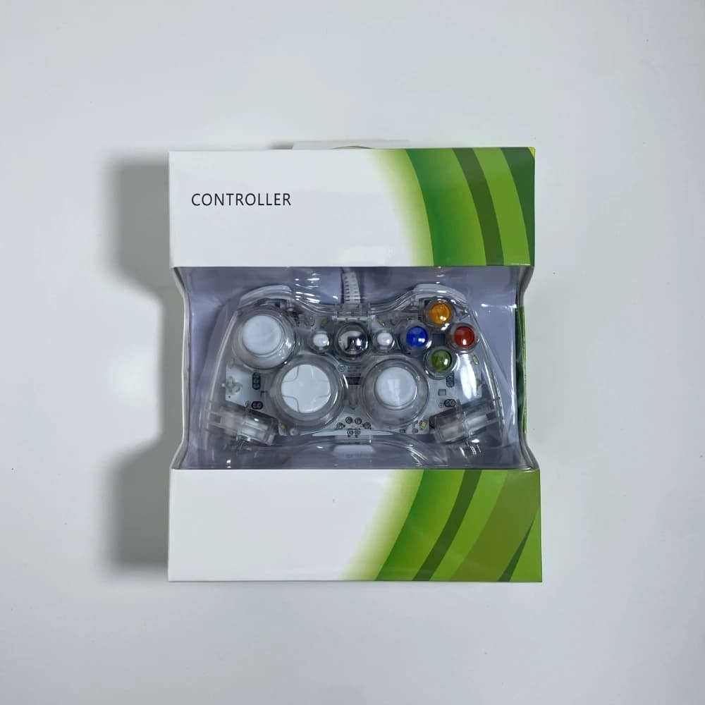 Contrôleur de manettes de jeu transparent Shell pour XBOX 360, manette de jeu filaire USB pour ordin