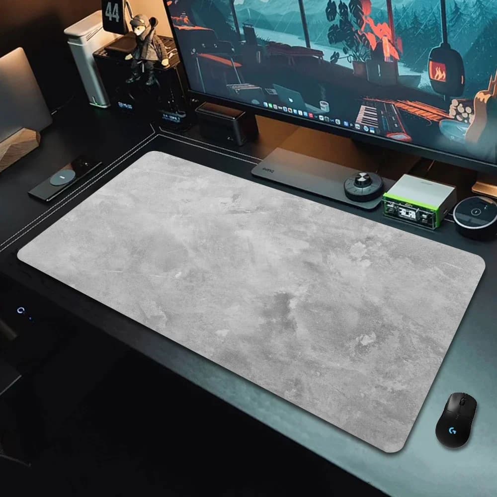 Tapis de bureau série gris XXL, grand tapis de souris de jeu, antidérapant, à base de caoutchouc, la