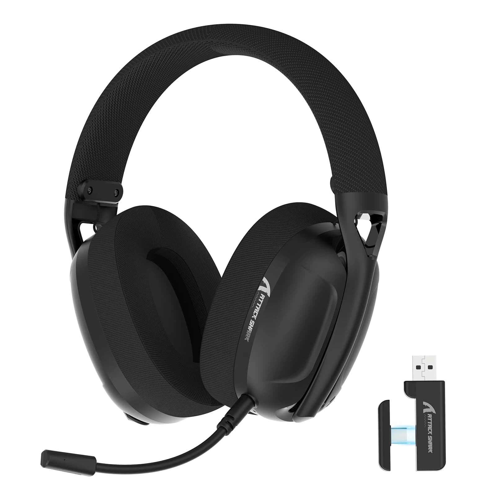 ATTACK SHARK L80 Casque de jeu ultra-léger 180 g, microphone enfichable, filaire/Bluetooth/sans fil