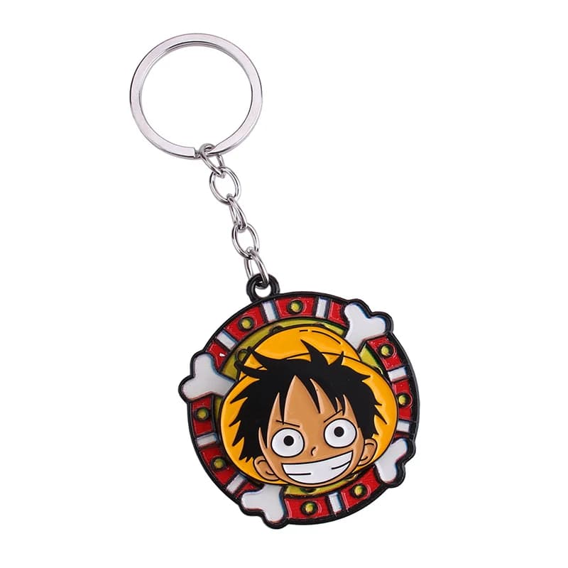 Porte-clés One Piece Luffy, accessoires mignons en métal, pendentif de dessin animé, breloque de sac