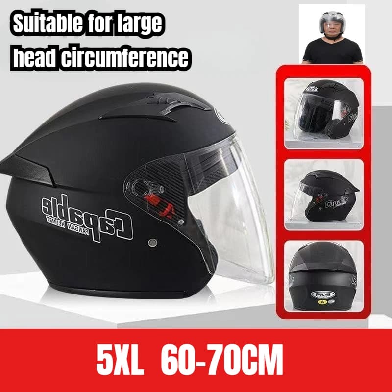Casque de moto taille 5XL 6XL 7XL, grande circonférence de la tête 60-76cm, casque de sécurité d'équ