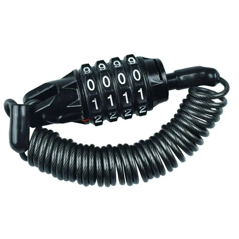 Serrure de casque de moto avec câble en fil d'acier, fixation robuste de mousqueton à combinaison de broches pour moto vélo véhicules électriques