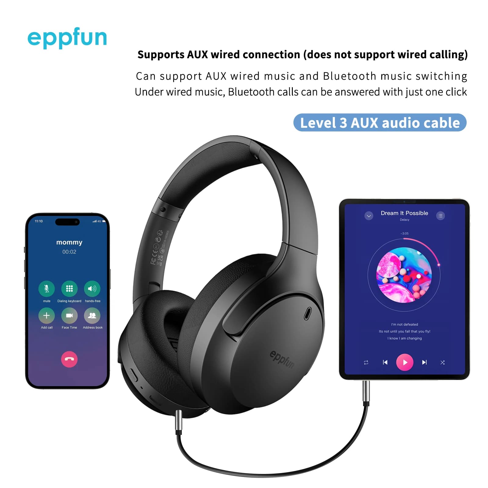 Eppfun LE Audio Auracast Casque Bluetooth 5.4