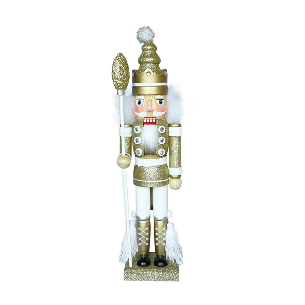 B84B-bois roi casse-noisette ornements décorations de noël Figurine en bois décor de marionnette