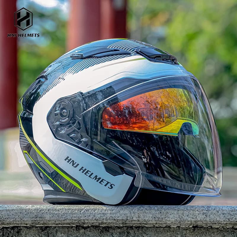 Casque 3/4 pour homme, casque de moto