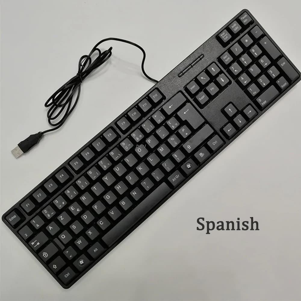 104 touches arabe russe français espagnol USB clavier filaire