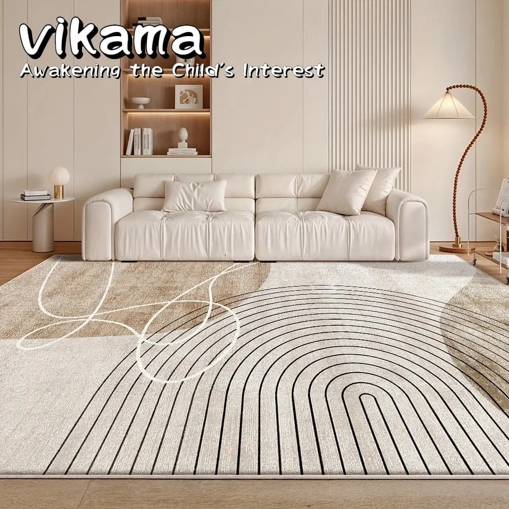 Tapis abstrait bohème VIKAMA adapté à une décoration luxueuse et créative dans les cafés