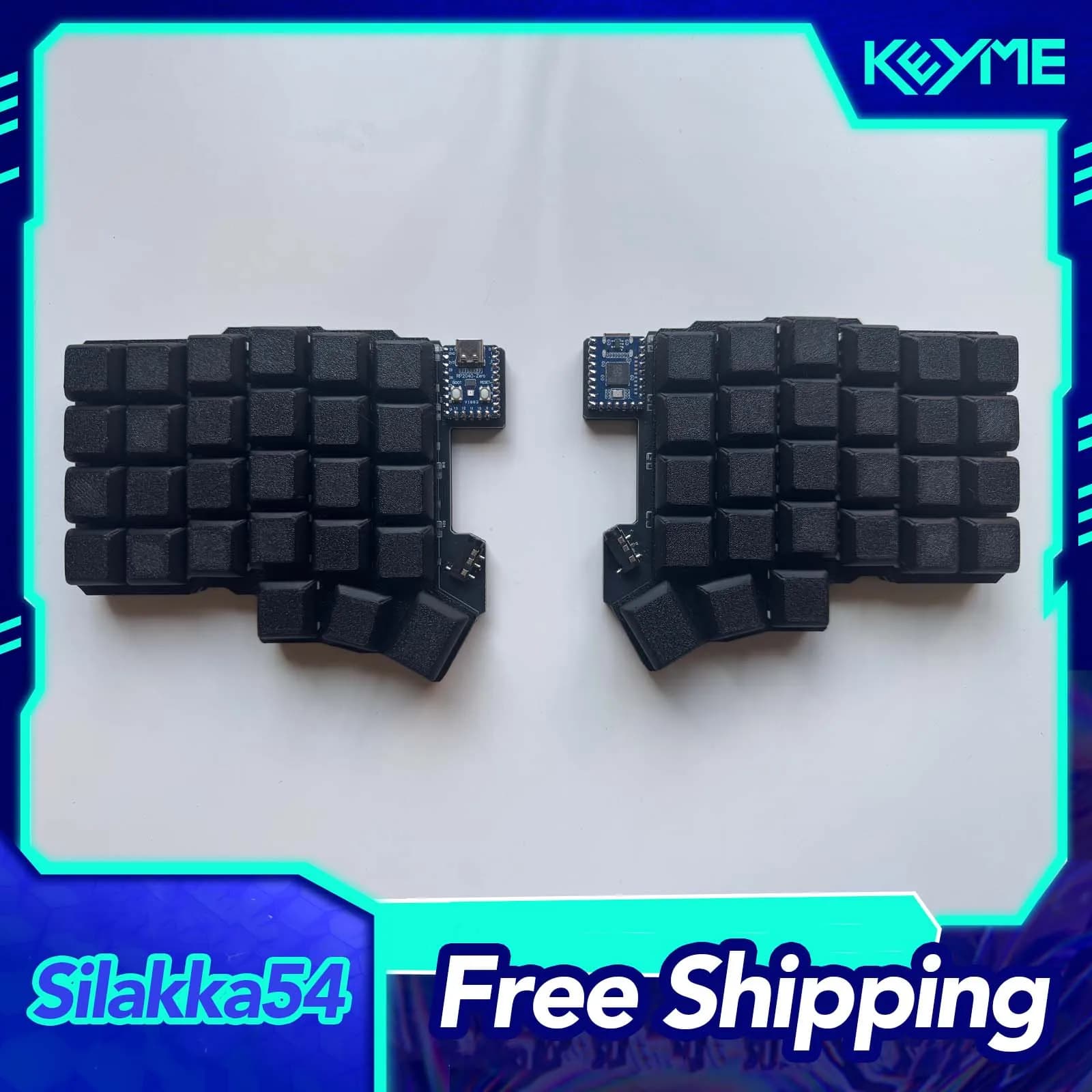 Clavier divisé Silakka54, prise en charge filaire QMK/VIAL, kit de clavier ergonomique divisé avec câble TRRS, accessoire de jeu PC personnalisé MX/Choc