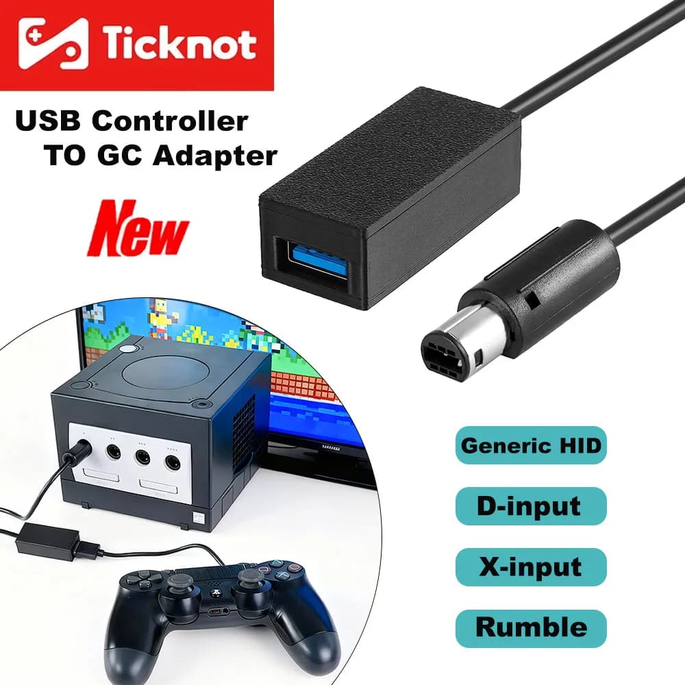 Adaptateur de contrôleur USB vers GC, adaptateur USB GC pour Console de jeu Nintendo GameCube