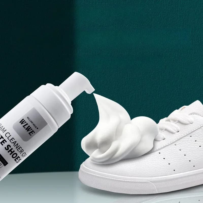 Nettoyant en mousse pour chaussures blanches, blanchiment des taches, élimination de la saleté, Spray jaune, décontamination, nettoyage des chaussures blanches
