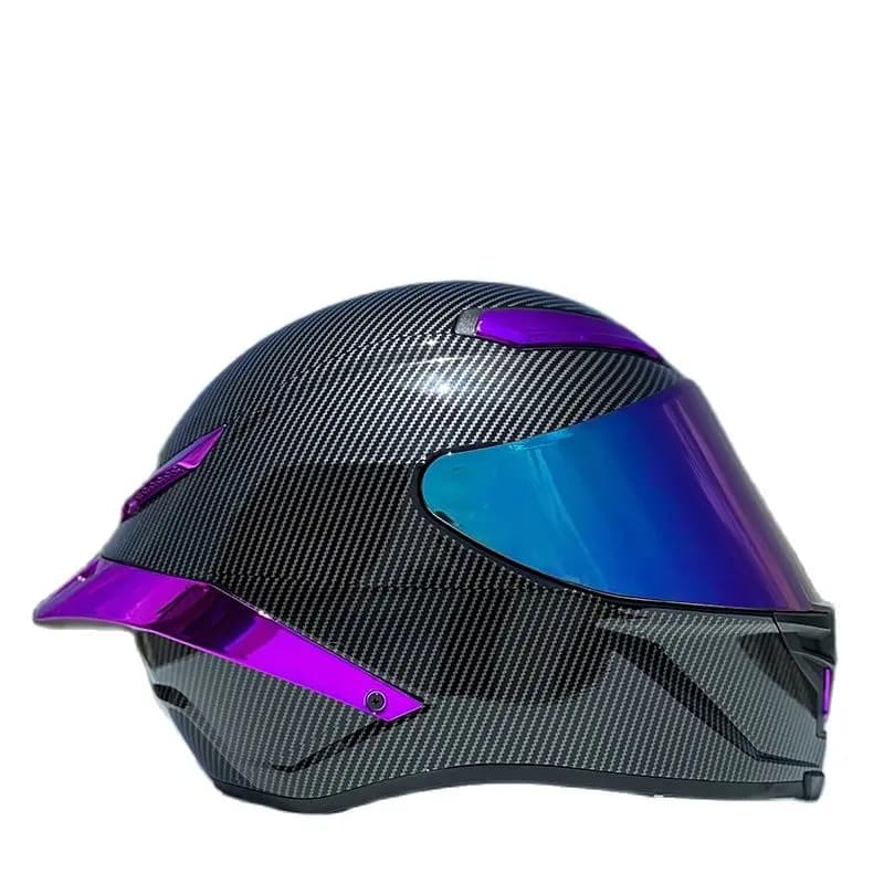 Casque intégral de moto de sécurité à lentille unique pour femmes et hommes