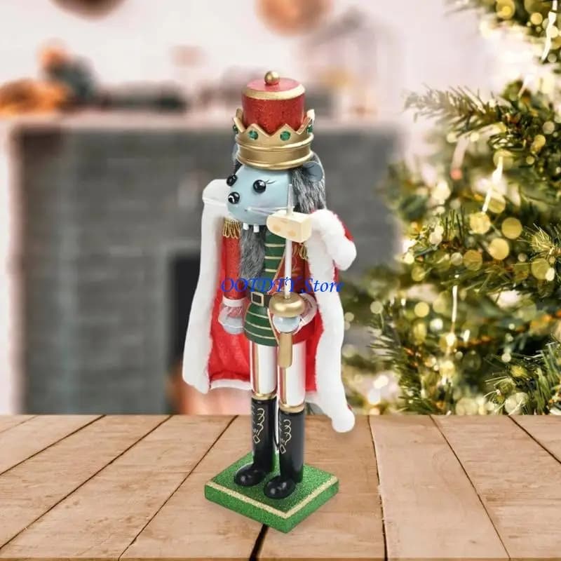 Casse-noisette en bois 367A, 38cm, Figurine du roi des souris du Festival pour les décorations d'ornement noël