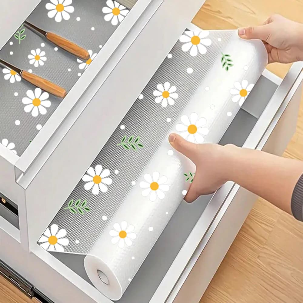 Tapis d'armoire de cuisine à fleurs de marguerite