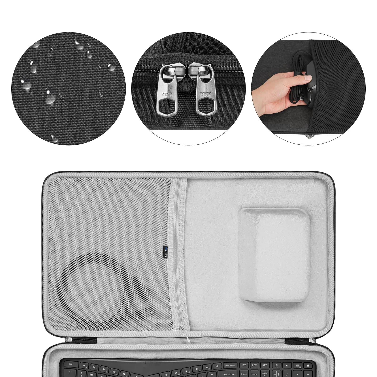Geekria-Étui clavier ergonomique sans fil