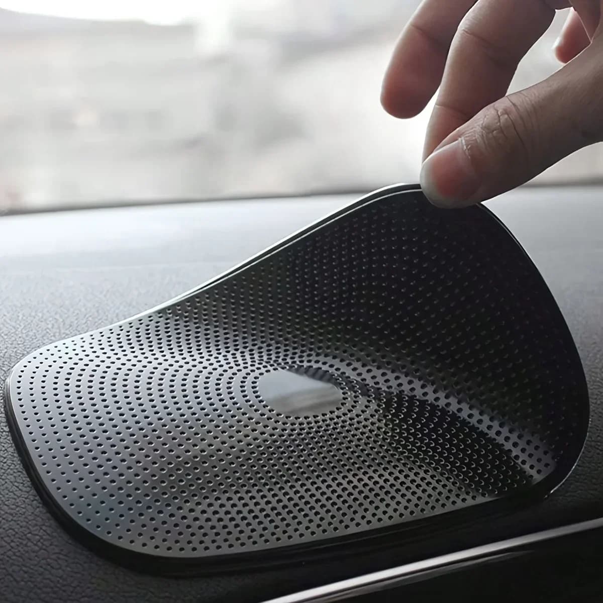 Support Adhésif Antidérapant Magique en Silicone Noir pour Téléphone Portable, 1 Pièce