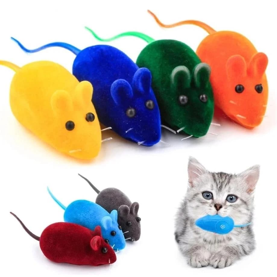 Jouet interactif pour chat en forme de souris avec son couineur