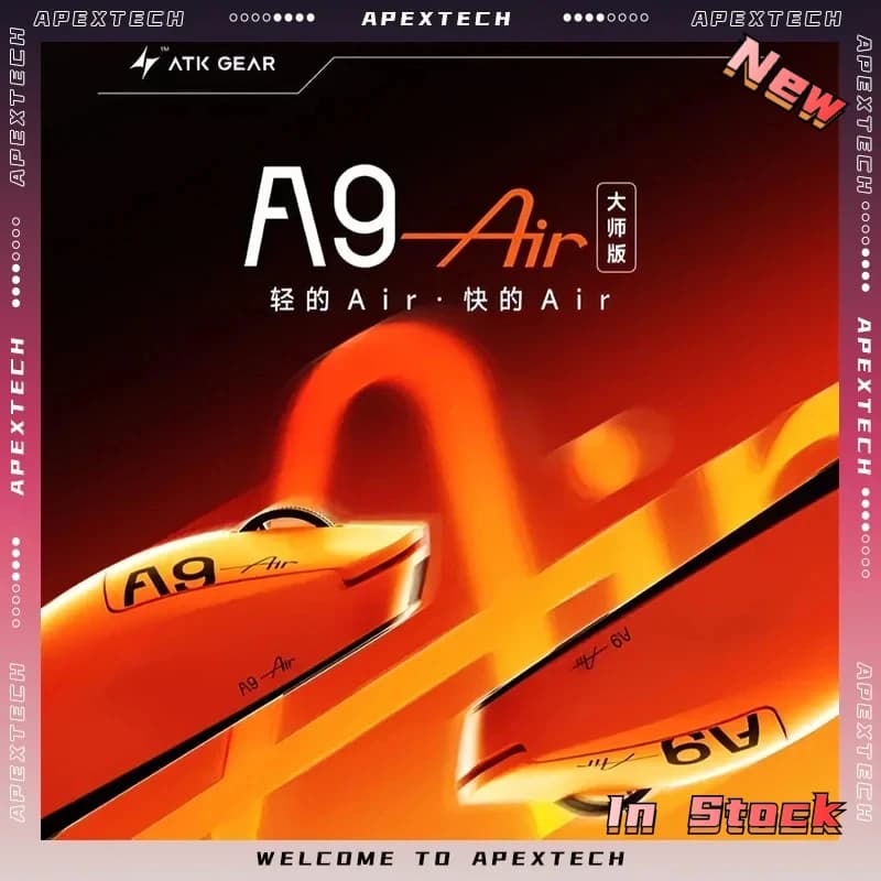 Souris de jeu ATK A9 Air Ultimate, 47g, légère, sans fil/filaire, 8K Polling, capteur PAW3950, FPS/MOBA, souris pour PC portable gamer