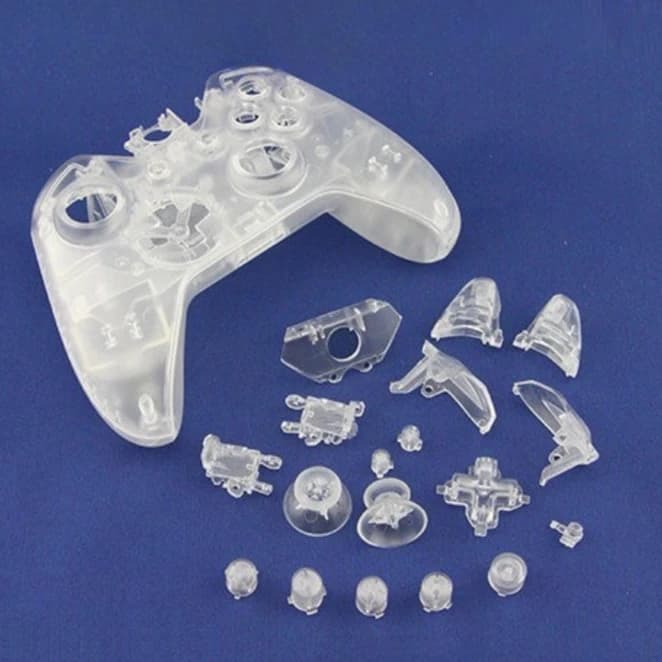 Coque transparente en cristal clair pour manette Xbox One - Boîtier de remplacement complet DIY