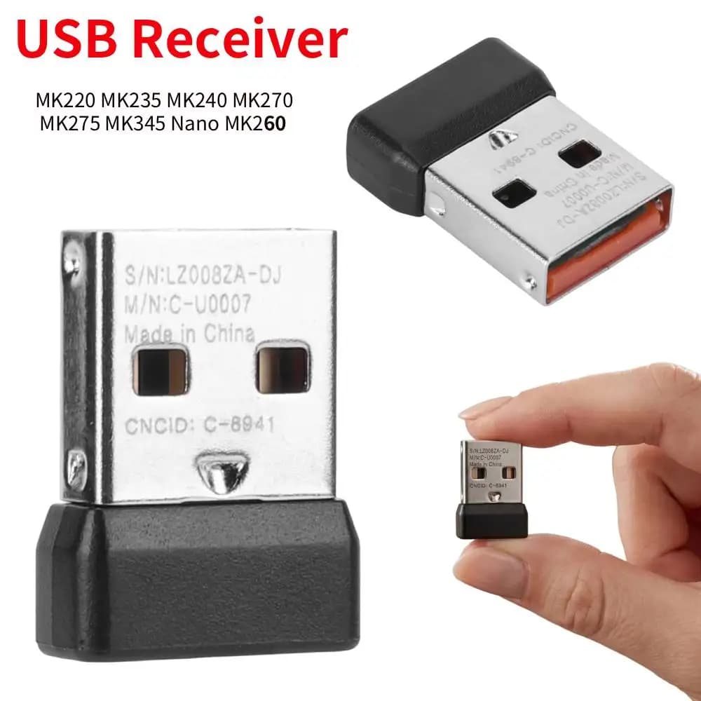 Adaptateur récepteur USB pour clavier et souris Logitech MK220 MK235 MK240 MK270 MK275 MK345 Nano MK260, Dongle USB sans fil Plug & Play