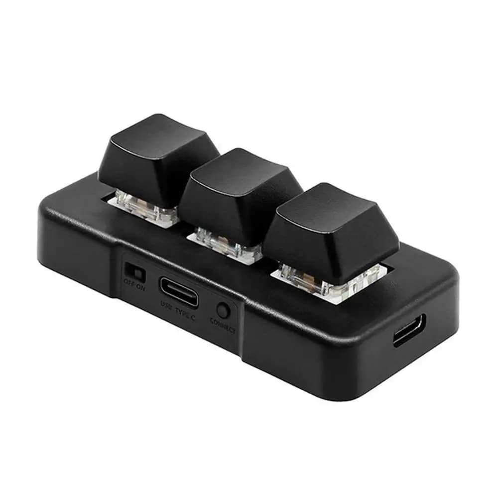 Petit clavier MK321-Pro Clavier personnalisé à 3 touches avec interrupteur bleu mécanique Clavier USB + 2.4G + BT pour la limitation du jeu de bureau