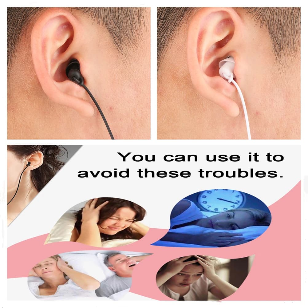 Écouteurs filaires en gel de pton, réduction du bruit, casque intra-auriculaire, écouteurs de sommeil