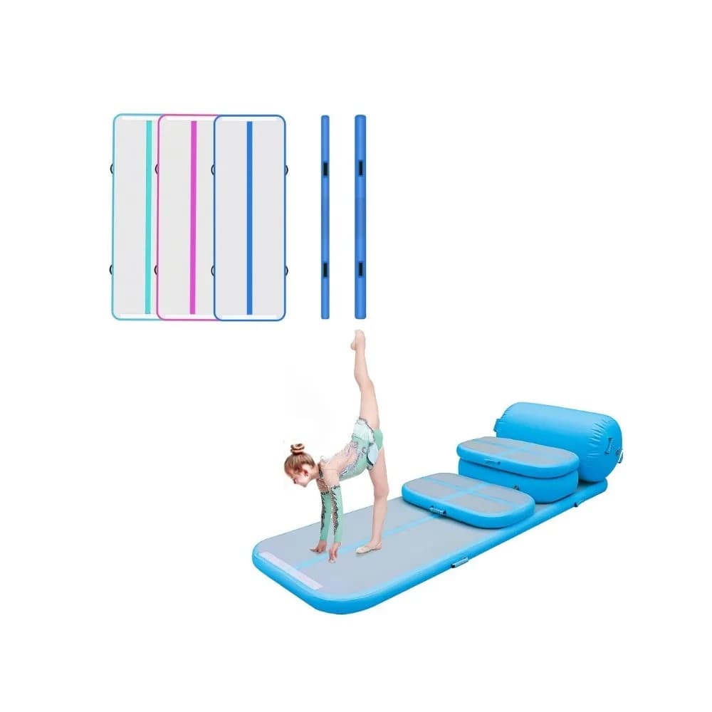 Tapis de gymnastique gonflable, tapis de trampoline, tapis de yoga avec pompe à air, adapté aux salles de sport à domicile