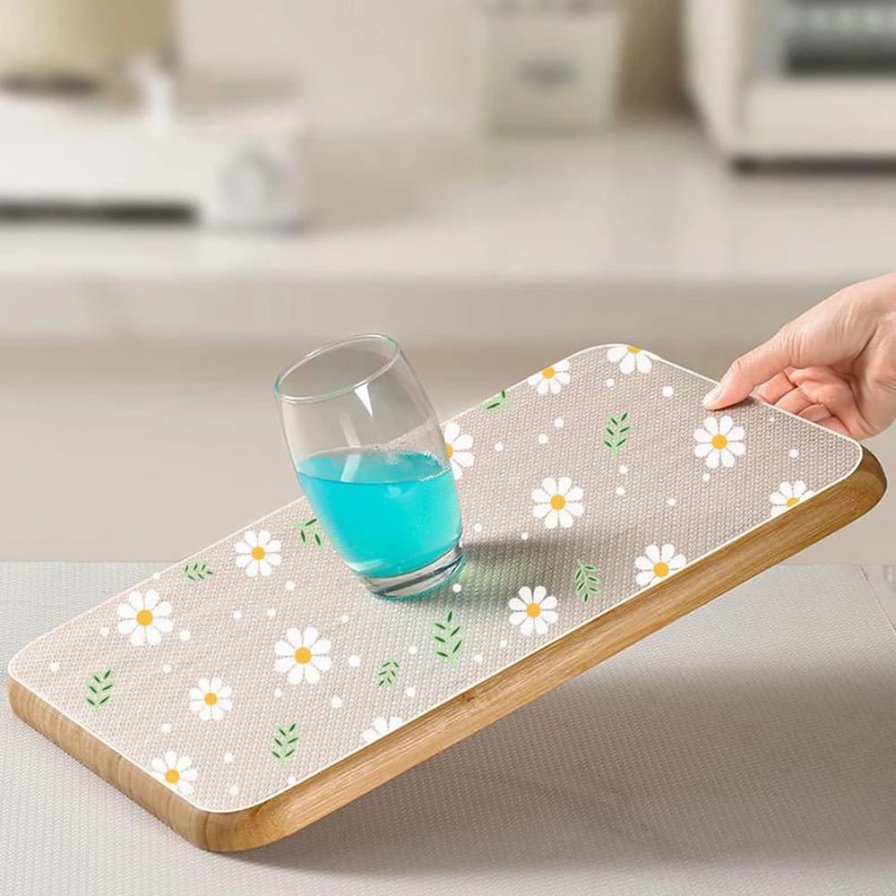 Tapis d'armoire de cuisine à fleurs de marguerite