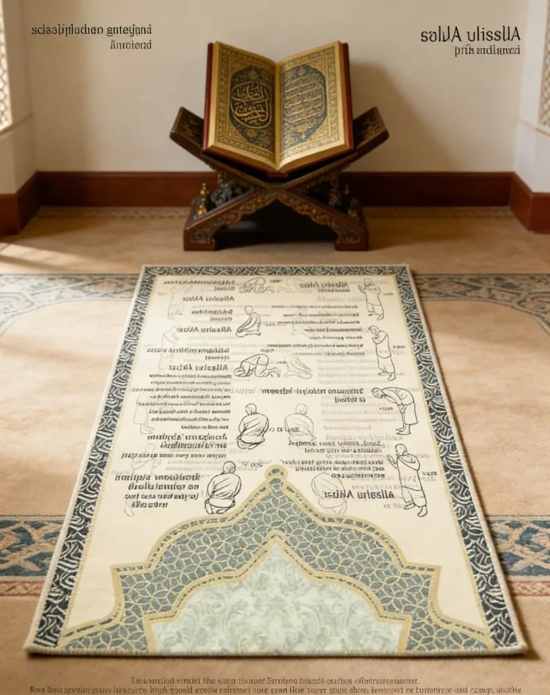 Tapis de prière islamique Salah étape