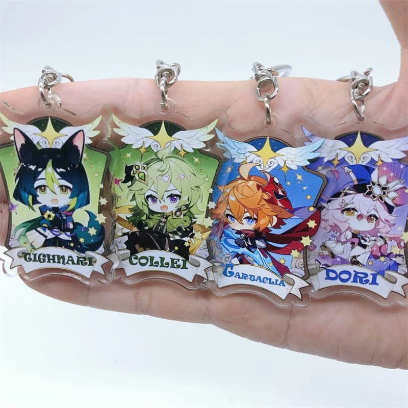 Porte-clés Genshin Impact Nahida Shikanoin Heizou Dori Beelzebul, accessoires de cosplay anime, pendentif, badge de dessin animé, cadeau