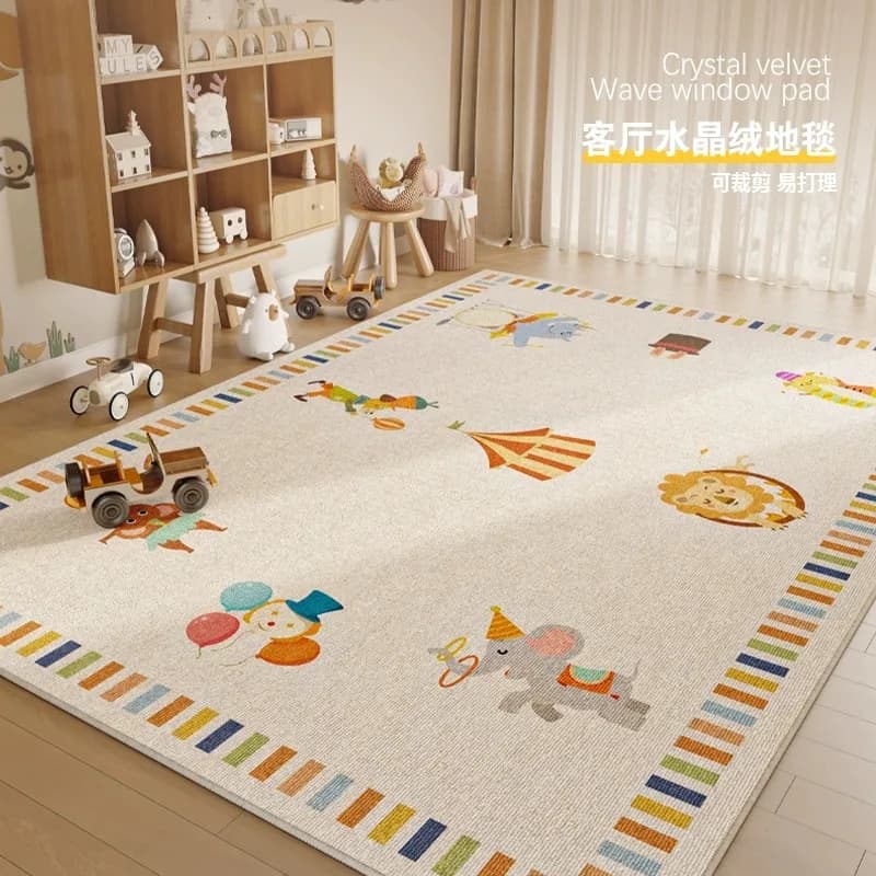 Tapis de salon pour chambre d'enfant, tapis de jeu rampant, dessin animé mignon, doux et antidérapant, pour chambre d'enfant, pour l'éducation de la petite enfance