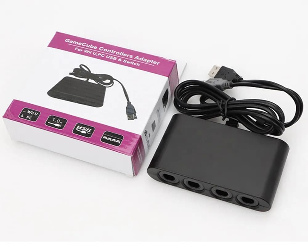 Convertisseur de lecteur 4 ports pour adaptateur de contrôleur GameCube pour Wii-U/Switch, adaptateur de convertisseur combiné à 1 poignée