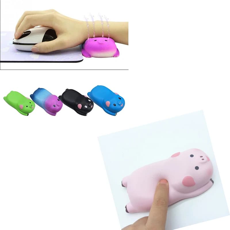 Mini tapis de souris ergonomique en forme de cochon, petit repose-poignet, Design en mousse à mémoire de forme, pour ordinateur de bureau et portable