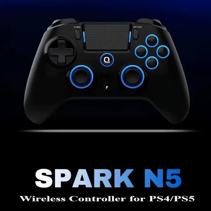 Manette sans fil QRD Spark N5 pour PS4/PS3/iOS/Android/PC, joystick à effet de vibration pour PS5 vi